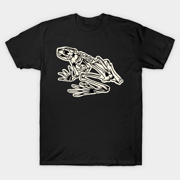 Skull Bones Frog T-Shirt by rafaelwolf